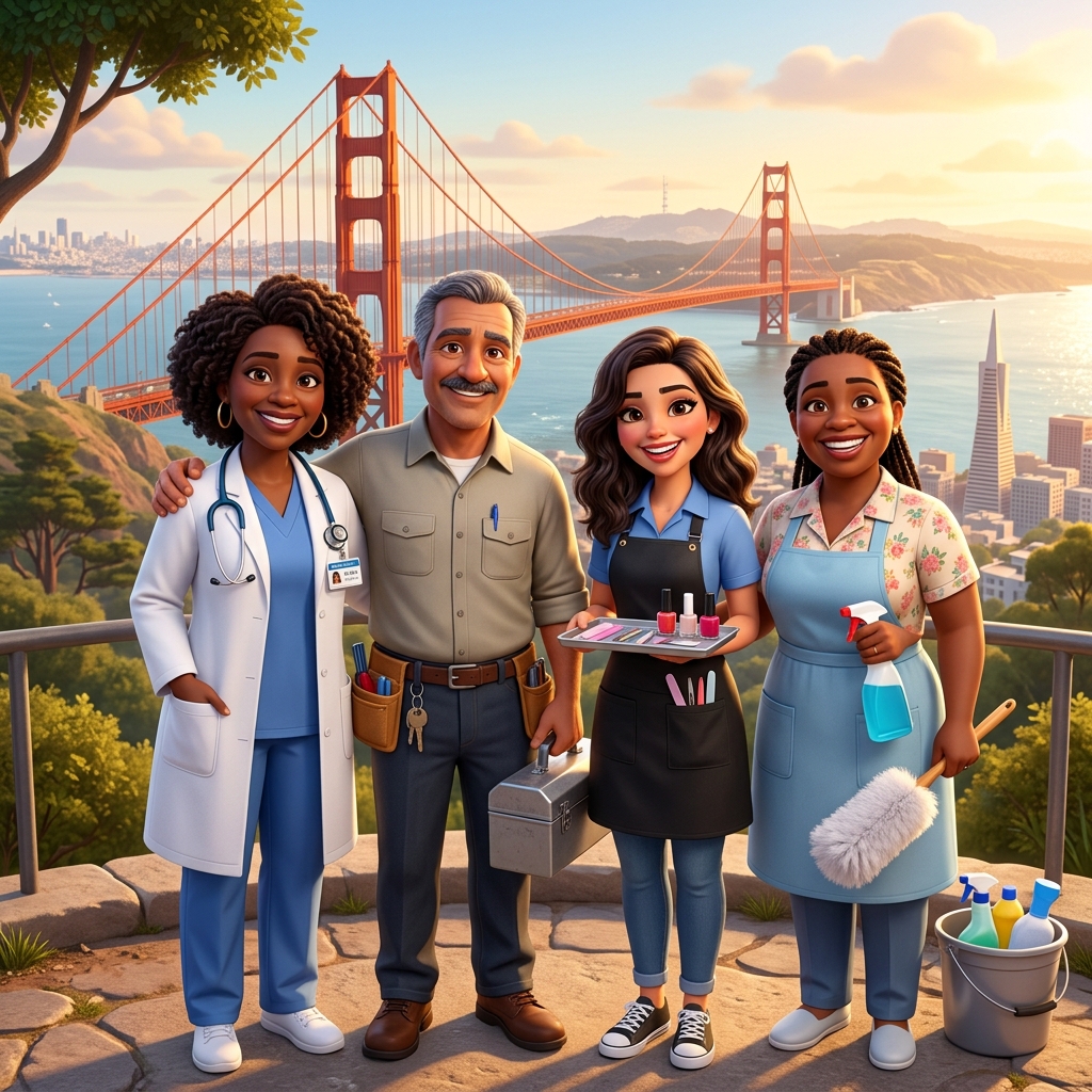 Grupo de Profissionais na Bay Area